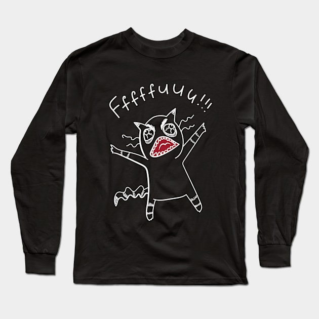 Fffuuu Rage Cat ($ for SilverCord-VR) Long Sleeve T-Shirt by droganaida